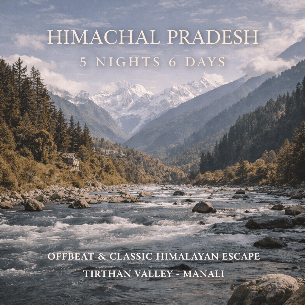 HIMACHAL PRADESH | 5 NIGHTS 6 DAYS | OFFBEAT & CLASSIC HIMALAYAN ESCAPE | TIRTHAN VALLEY – MANALI