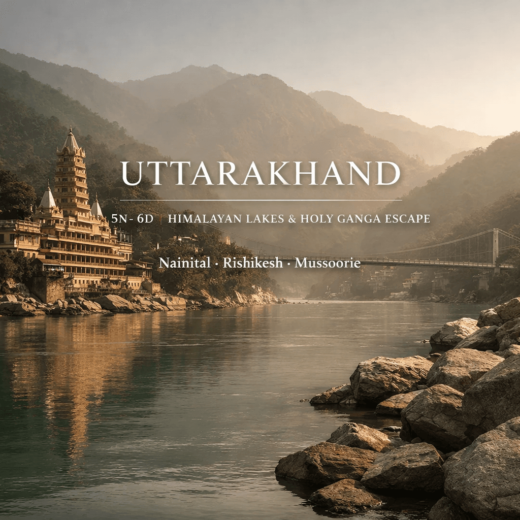 UTTARAKHAND | 5N-6D | HIMALAYAN LAKES & HOLY GANGA ESCAPE | Nainital • Rishikesh • Mussoorie