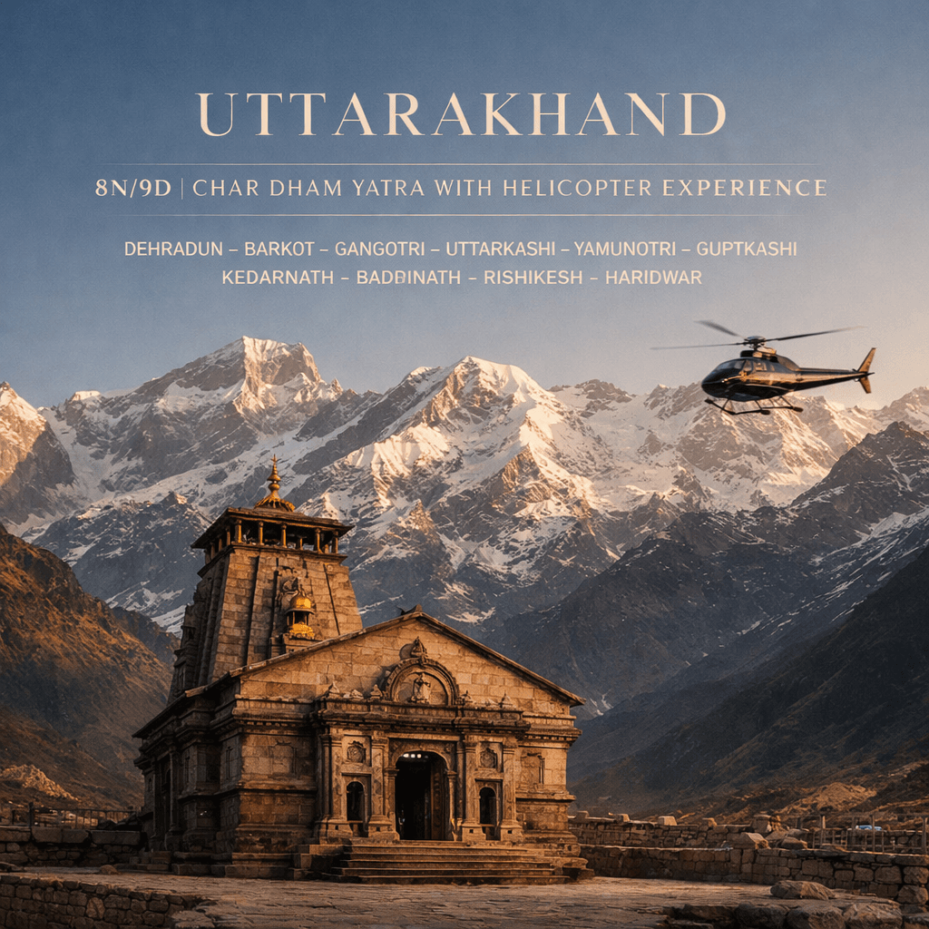 CHARDHAM | 8N-9D | HELICOPTER DIVINE CHARDHAM YATRA | YAMUNOTRI – GANGOTRI – KEDARNATH – BADRINATH