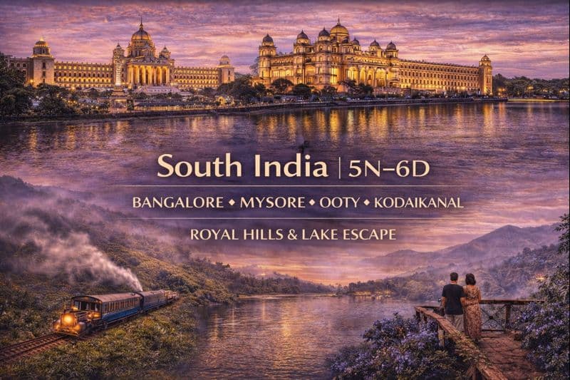 SOUTH INDIA | 5N-6D | HERITAGE TO HILLS JOURNEY | BANGALORE – MYSORE – OOTY – KODAIKANAL
