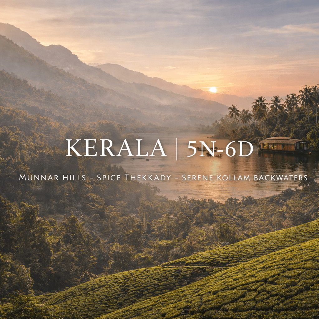 KERALA | 5N-6D | MUNNAR HILLS – SPICE THEKKADY – SERENE KOLLAM BACKWATERS