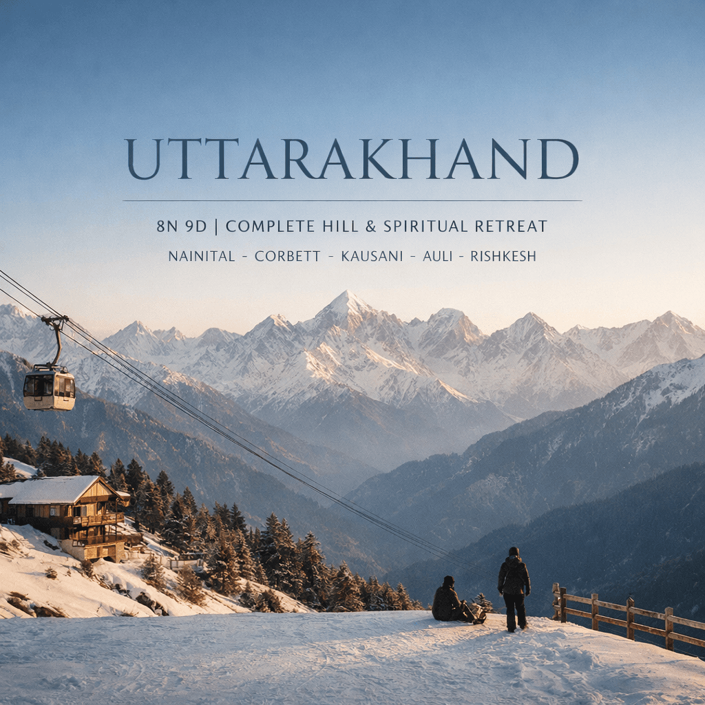 UTTARAKHAND | 8N 9D | COMPLETE HILL & SPIRITUAL RETREAT | NAINITAL – CORBETT – KAUSANI – AULI – RISHIKESH