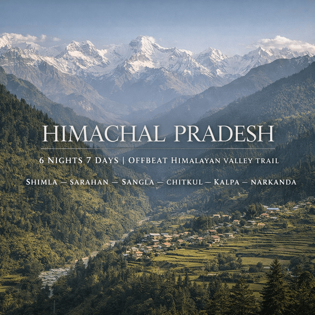HIMACHAL PRADESH | 6 NIGHTS 7 DAYS | OFFBEAT HIMALAYAN VALLEY TRAIL | SHIMLA – SARAHAN – SANGLA – CHITKUL – KALPA – NARKANDA